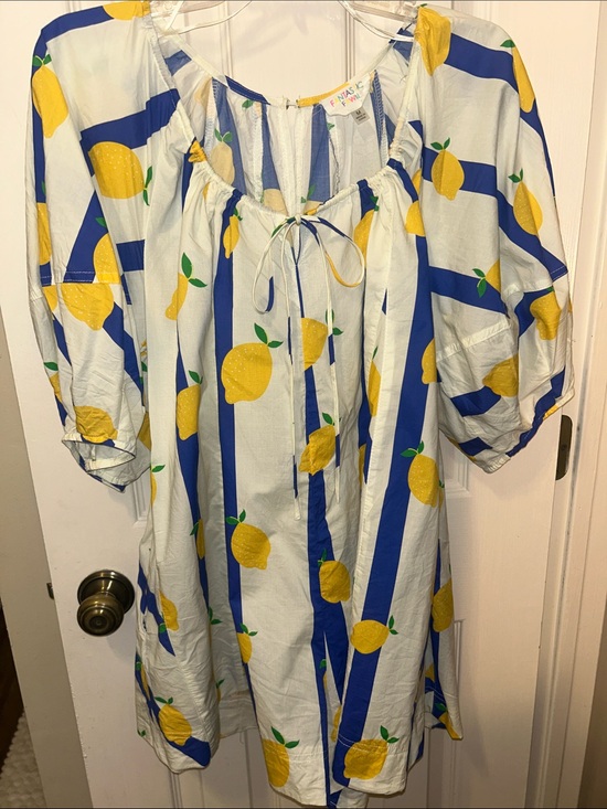 Fantastic Fawn Pants - Fantastic Fawn White Blue Yellow Lemon Print Romper
